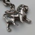 Circa 1900 British Antique Sterling Silver Albert Chain 29g Sterling Silver Lion Fob